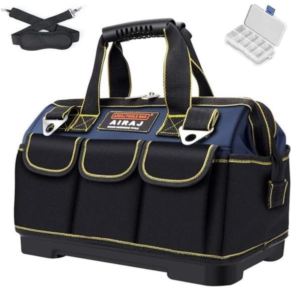 18 Inch Tool Bag, Double Waterproof Fabric Large Tool Bag w/ Soft Padded Handle - Picture 1 of 6